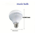 Smart E27 RGB Bluetooth Speaker Bulb – 12W, Remote & App Control