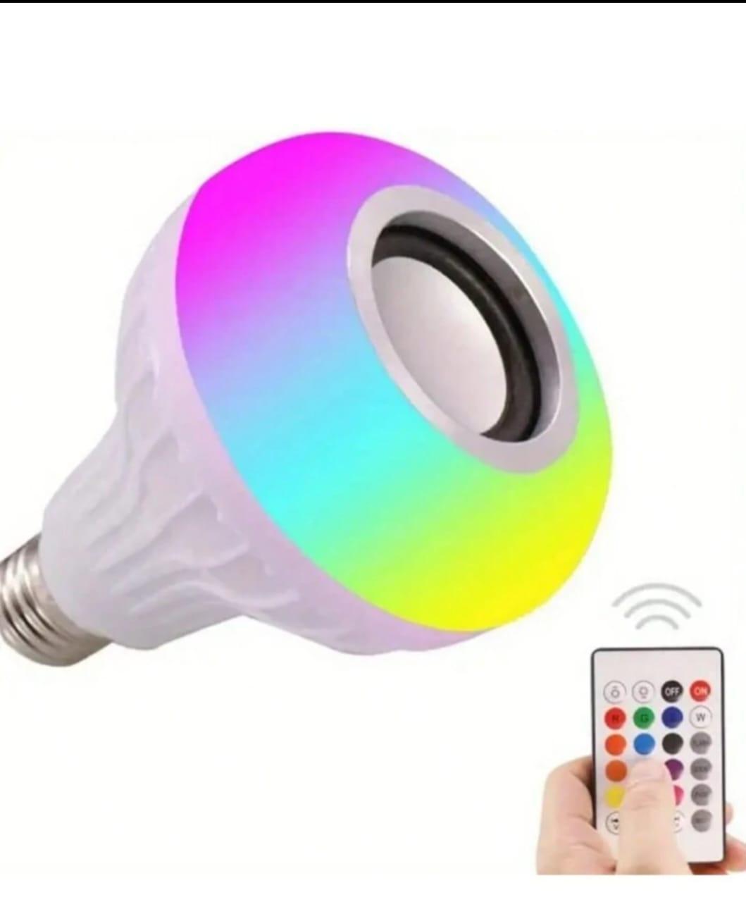 Smart E27 RGB Bluetooth Speaker Bulb – 12W, Remote & App Control