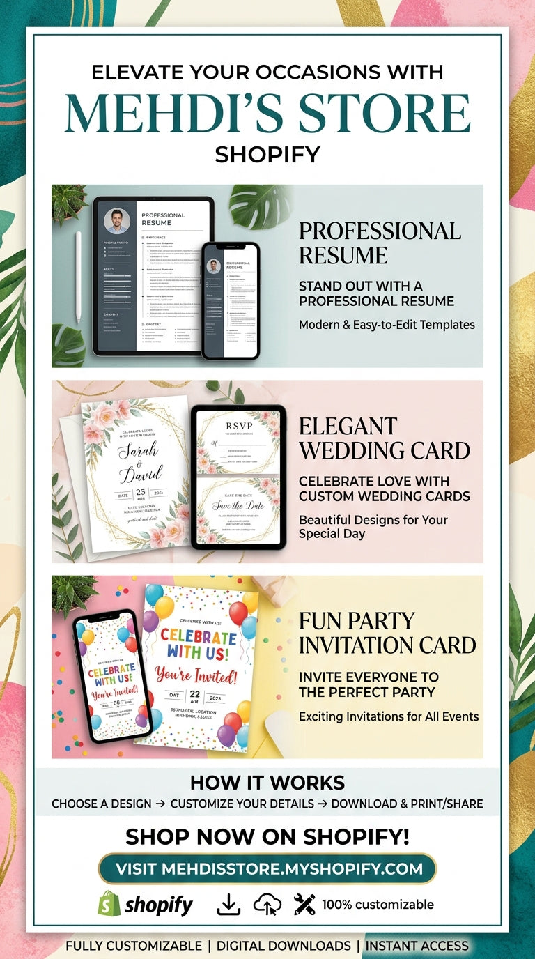 Mehdi’s Store — Premium Customizable Digital Templates