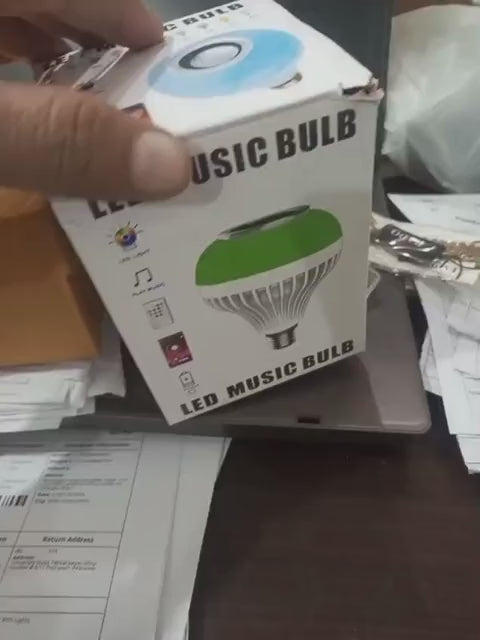 Smart E27 RGB Bluetooth Speaker Bulb – 12W, Remote & App Control