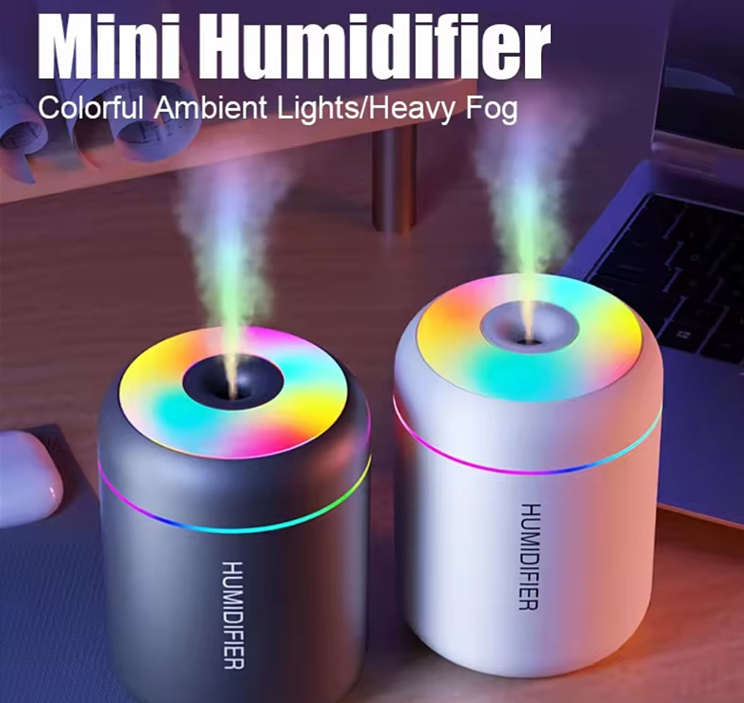 180ML Mini USB Humidifier & Aroma Diffuser – Colorful LED Light | Portable Air Mist Humidifier for Home, Office & Car