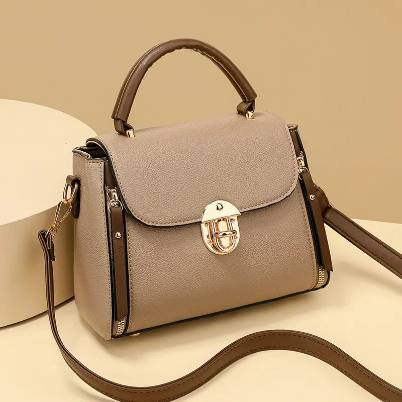 Black Crossbody Bag with Golden clasp for Women