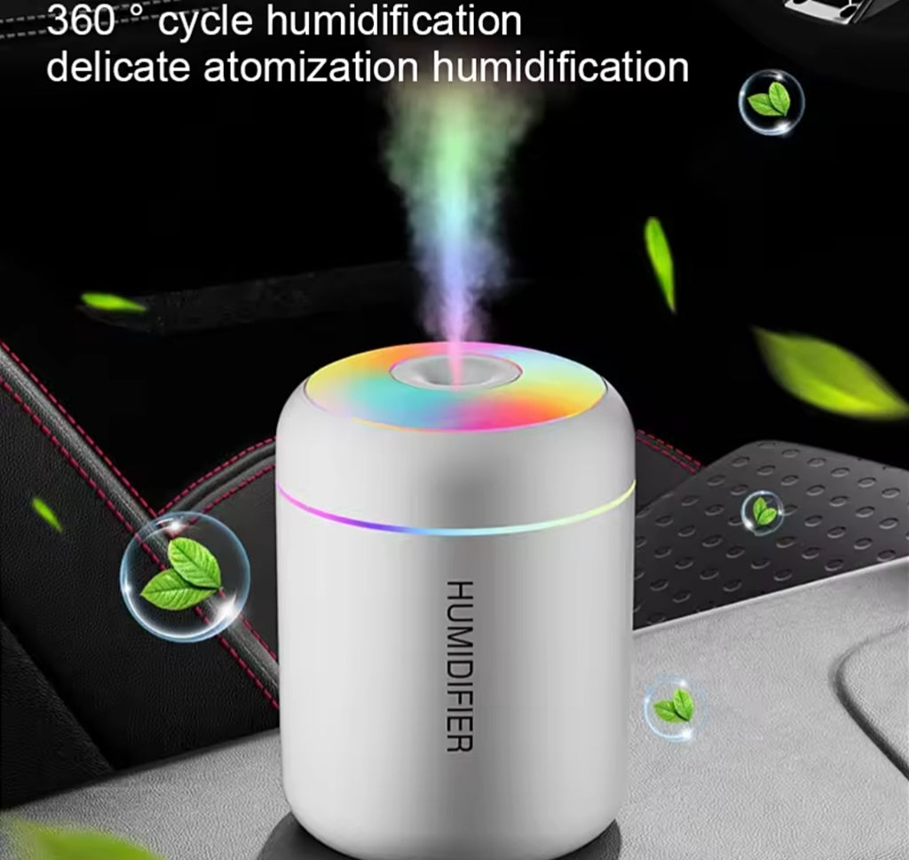 180ML Mini USB Humidifier & Aroma Diffuser – Colorful LED Light | Portable Air Mist Humidifier for Home, Office & Car
