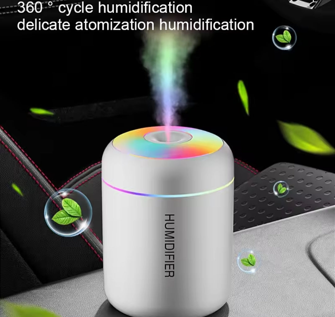 180ML Mini USB Humidifier & Aroma Diffuser – Colorful LED Light | Portable Air Mist Humidifier for Home, Office & Car