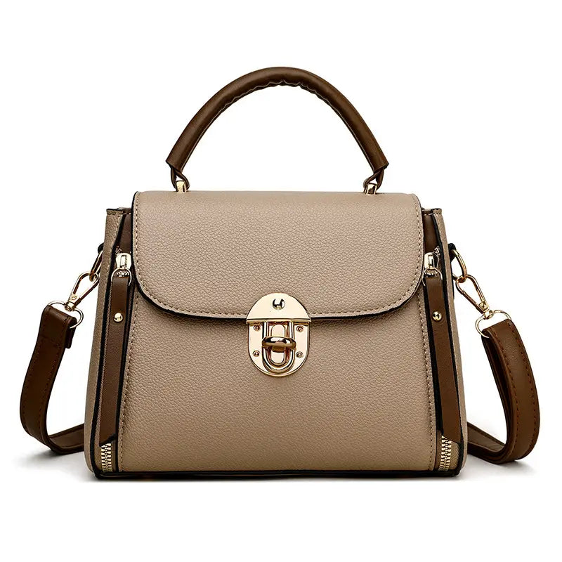 Black Crossbody Bag with Golden clasp for Women