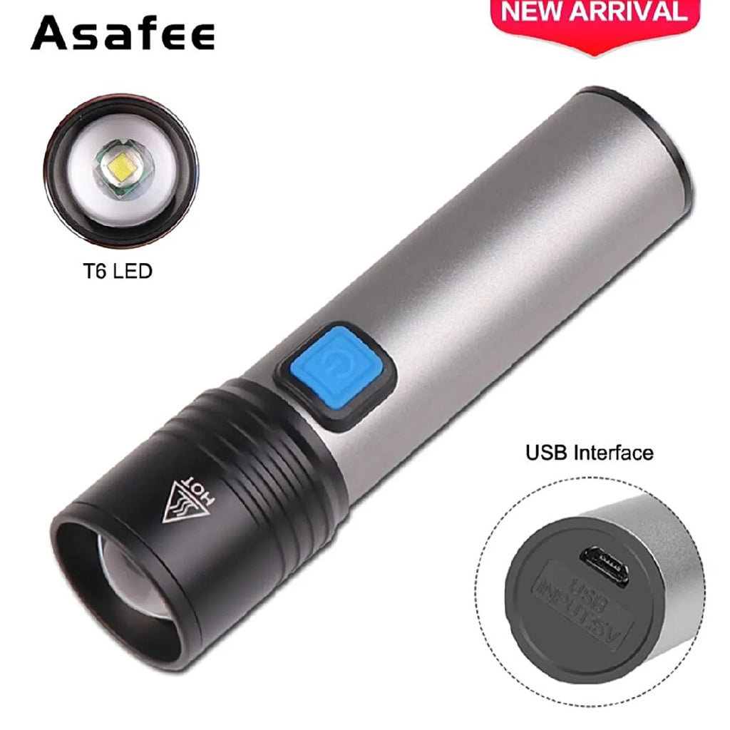 K31 Zoomable Rechargeable LED Torch – Aluminium Alloy Body