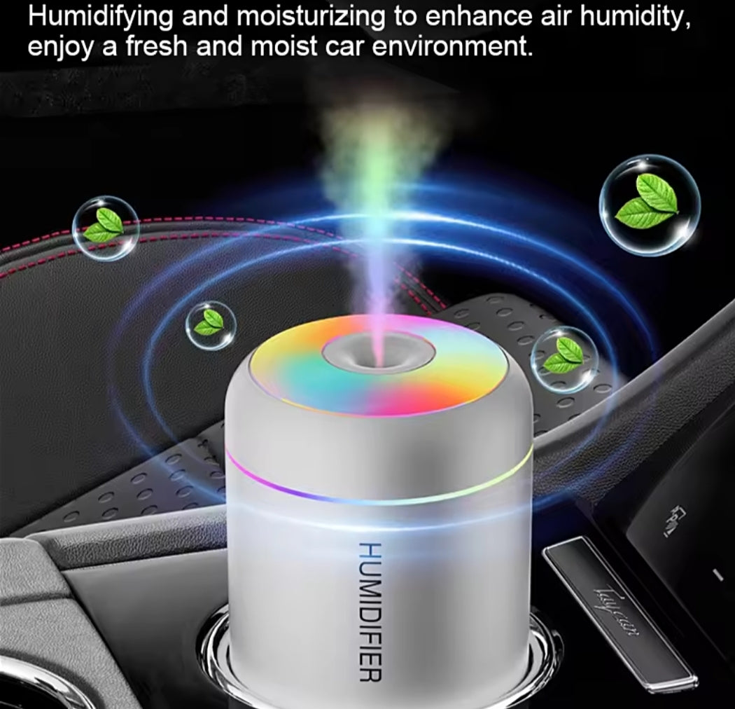 180ML Mini USB Humidifier & Aroma Diffuser – Colorful LED Light | Portable Air Mist Humidifier for Home, Office & Car